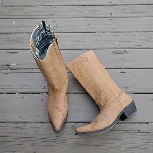 Laredo Ladies Devin Camel Tan Honey Leather Stove Pipe Western Cowgirl Boots 10